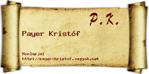 Payer Kristóf névjegykártya