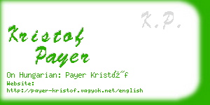 kristof payer business card